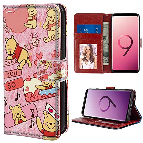 Samsung Galaxy S9 Plus (6.2-Inch) Wallet Case Winnie The Pooh Disney Wallpaper Cartoon