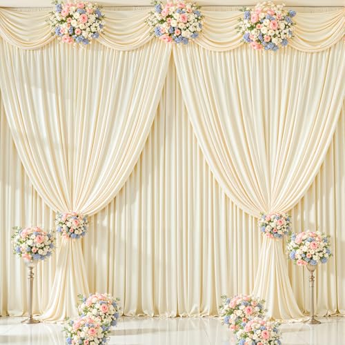Cortinas de fondo fotográfico marfil 5ft x 10ft 2 paneles miniatura 6