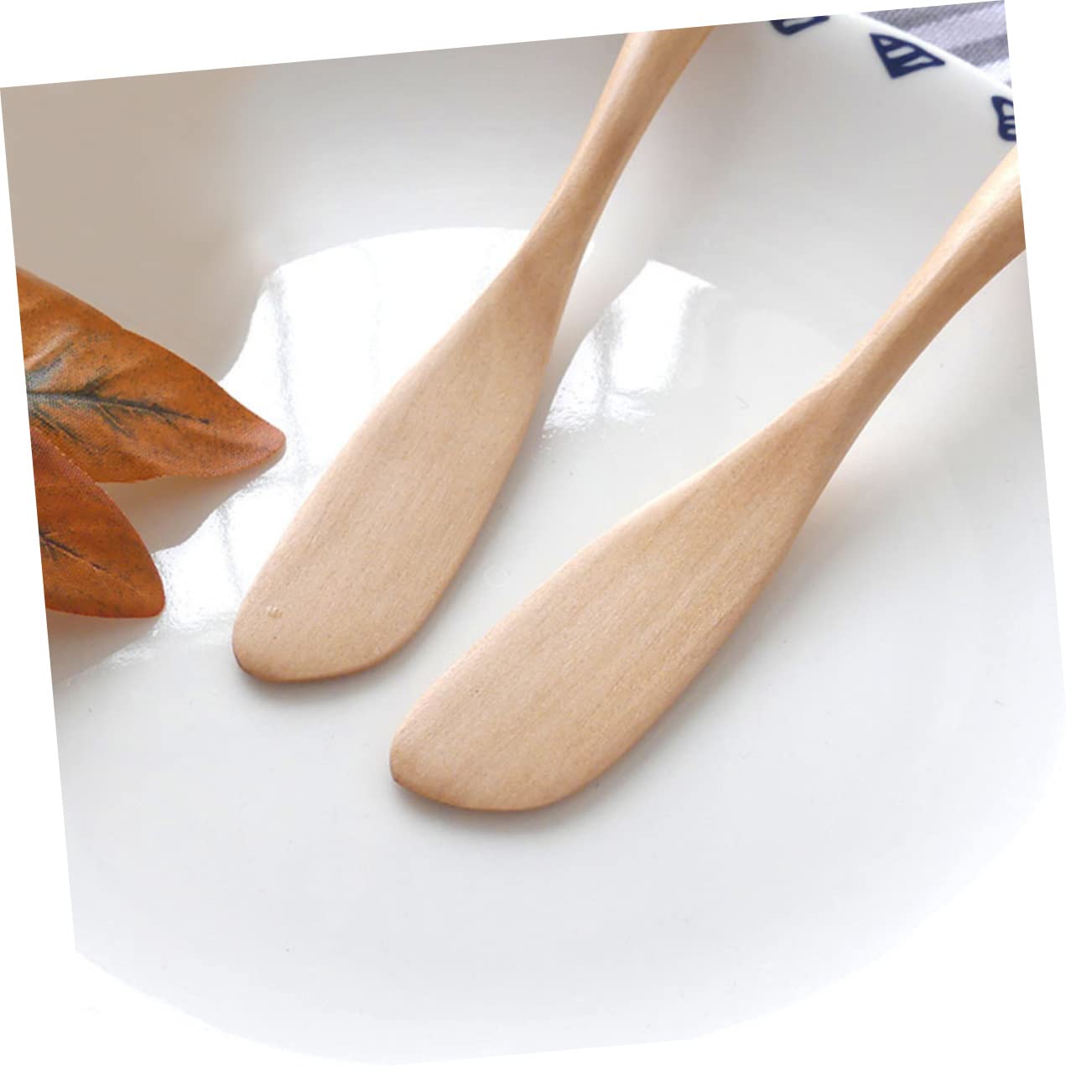 2 Cuchillos de Mantequilla de Madera para Esparcir Crema y Queso, Herramientas de Cocina para Decoración de Tartas en Catering y Tiendas de Alimentos