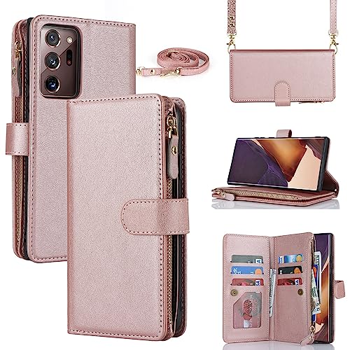 Étui portefeuille cuir Samsung Note 20 Ultra chic, protection fine avec porte-cartes femme