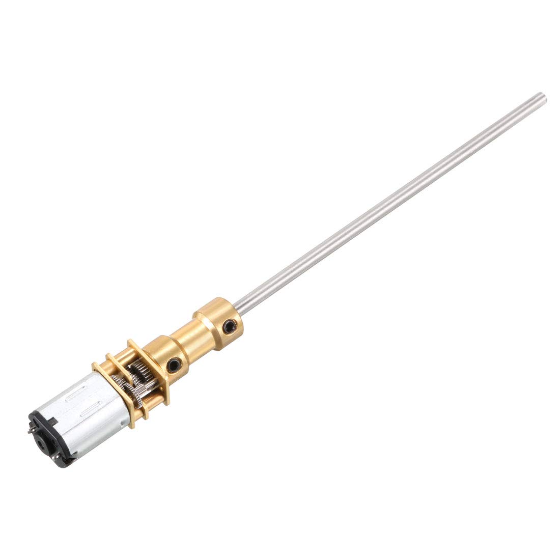 sourcing map Long Axis N20 Gear Notor Miniature DC Motor 3V 16RPM Motor Round Shaft Low Speed High Torque 3mm x 100mm