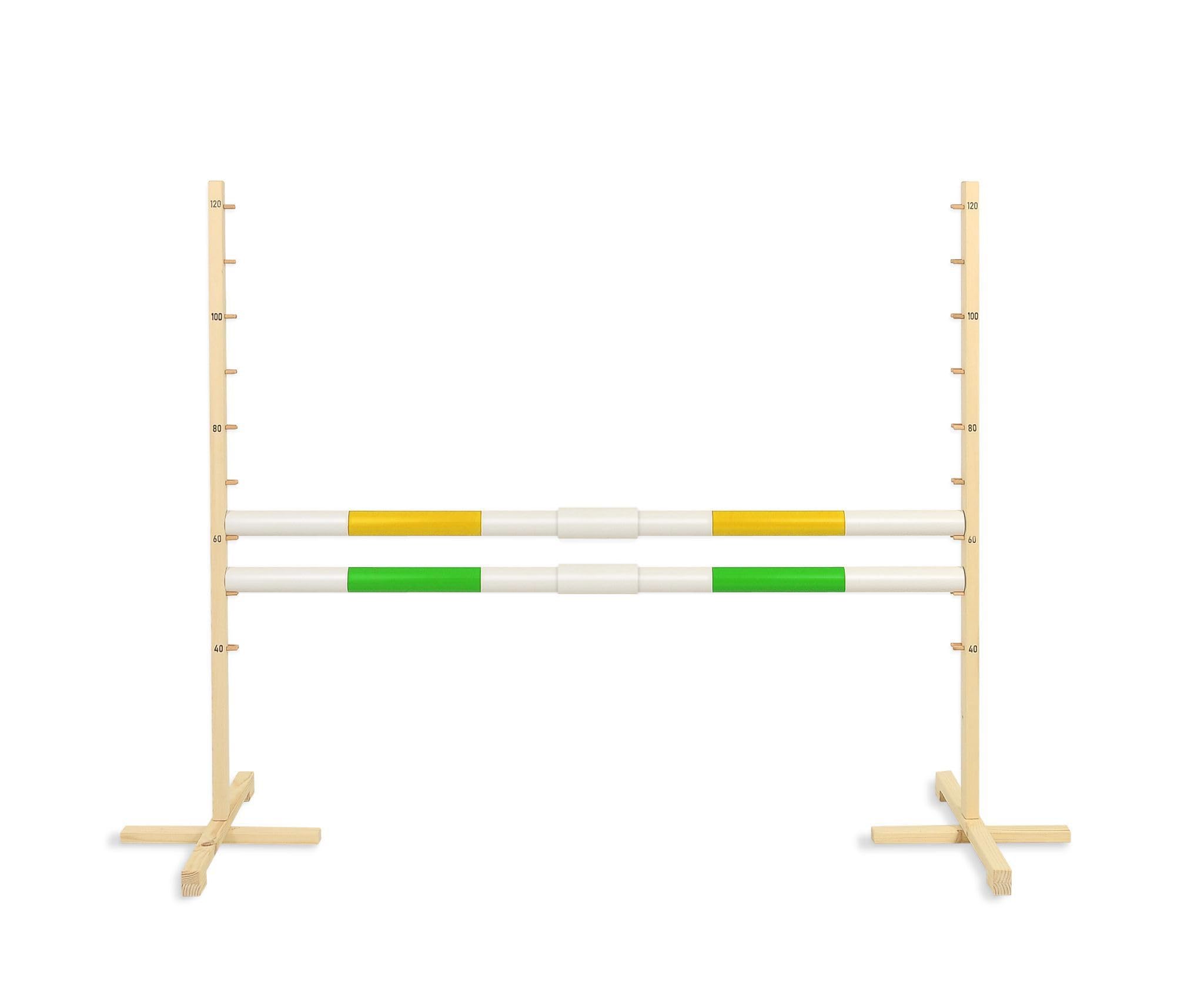 Obstacle de Saut pour Hobby Horse 160cm avec Deux Faisceaux de 50 mm - Jaune