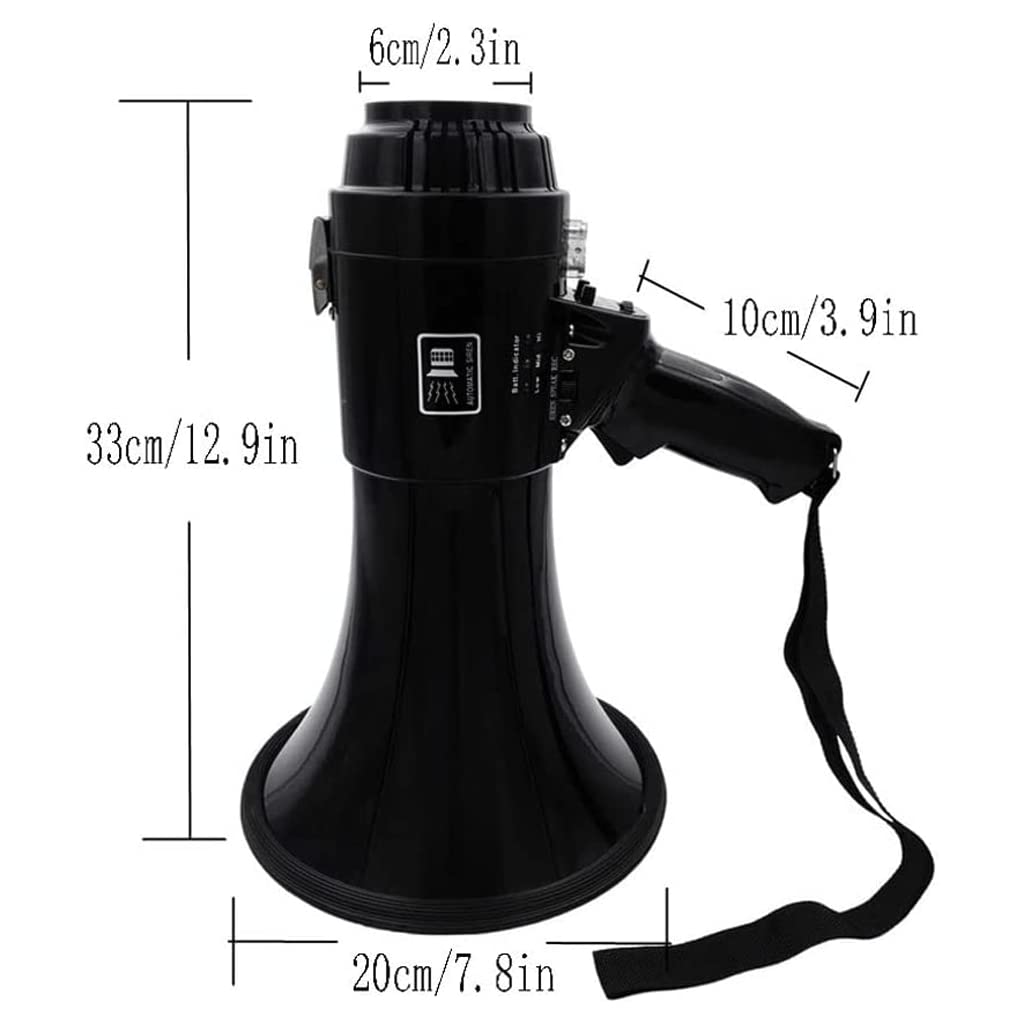 Interessante Altoparlante Bullhorn 35w Altoparlante ad alta potenza Megafono portatile con sirena integrata Controllo del volume regolabile Megafono Altoparlante leggero