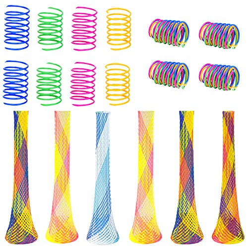 YZROHYI Katzen Spielzeug Spiralfedern | 20 Bunte Federn Für Interaktiven Spielspaß - Perfekt Für Neugierige Katzen