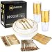 Gold Plastic Plates for Parties -(150 Piece Set)| Elegant Disposable Plastic Silverware | Plastic Plates for Wedding | Plastic Dinnerware Set| Heavy Duty Gold Party Plates Forks Spoons Knives Cups Set
