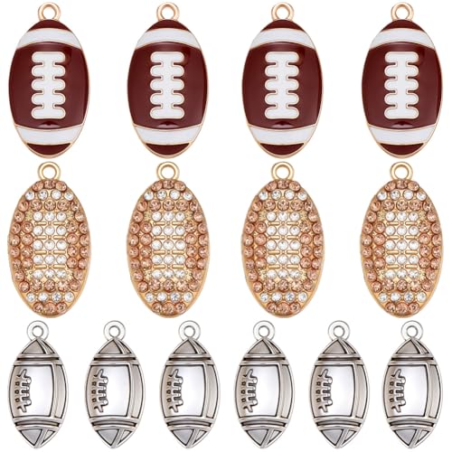 Breloques football en strass et émail doré pour des bijoux raffinés