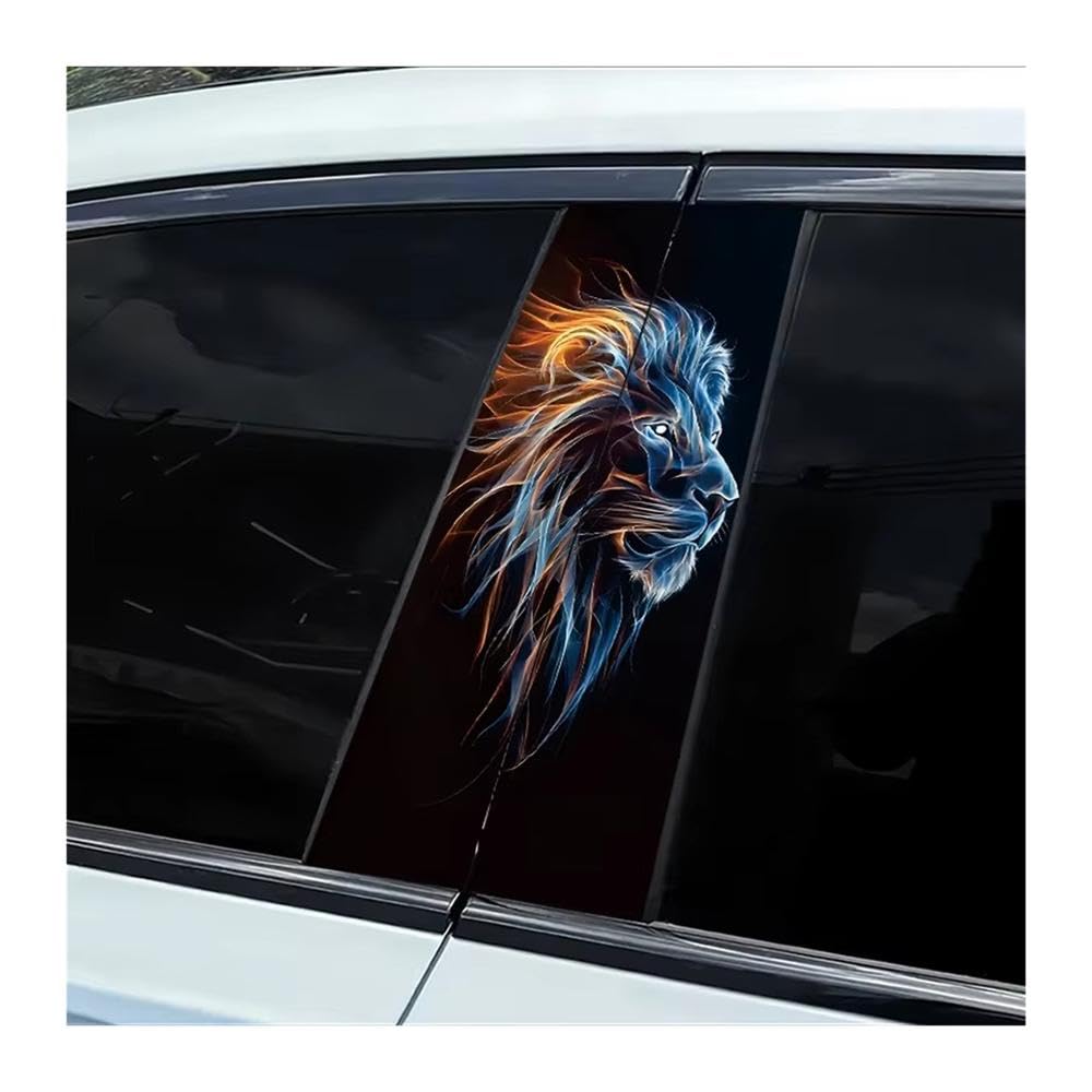 Bertdcx One Color Automotive B-Pillar Stickers Lion Head Vinyl Protective Film Auto Parts