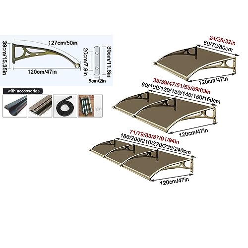 Marquesina de policarbonato marrón para puerta de patio exterior 5