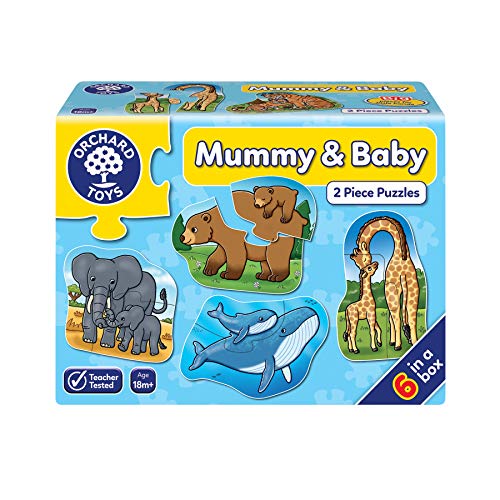 Orchard Toys Puzzles Maman et bébé, 6 Puzzles éducatifs dans Une boîte, 2 pièces pour Les Enfants de 18 Mois et Plus, développe la Coordination œil-Main Cover