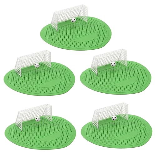 Pantalla de orinal con diseño de fútbol verde y esteras de filtro antiolor para baño masculino 8