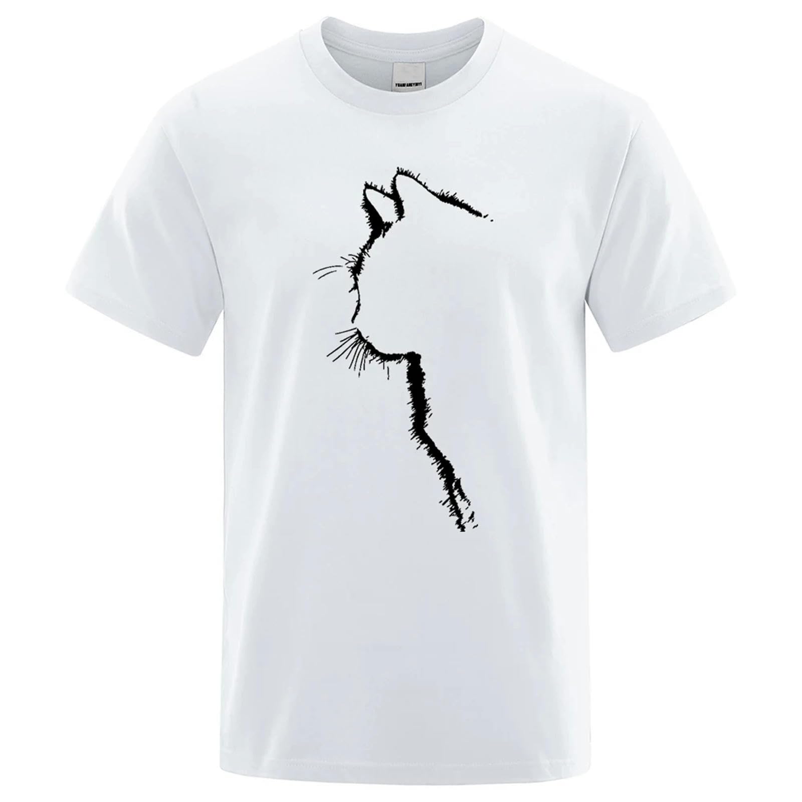 Męskie T-shirty Bawełniane T-shirty dla Mężczyzn Śmieszne Drukowane Zwierzęce Koszulki Ponadwymiarowa Luźna Koszulka Z Krótkim Rękawem Męska Hip Hop Street