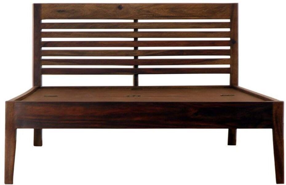 Image of Bed Solid Sheesham Wood for Your Bedroom Delivery Condition-DIY(Do-It-Yourself) Solid Wood Single Bed (Finish Color - Walnut Finish, Delivery Condition - DIY(Do-It-Yourself))