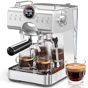 20 Bar Espresso Machine with Cold Brew, Professional Expresso Machines for home, Stainless Steel Espresso Maker with Milk Frother, Auto Sleep Mode, 1.5L Removable Water Tank, for Latte, Cappuccino