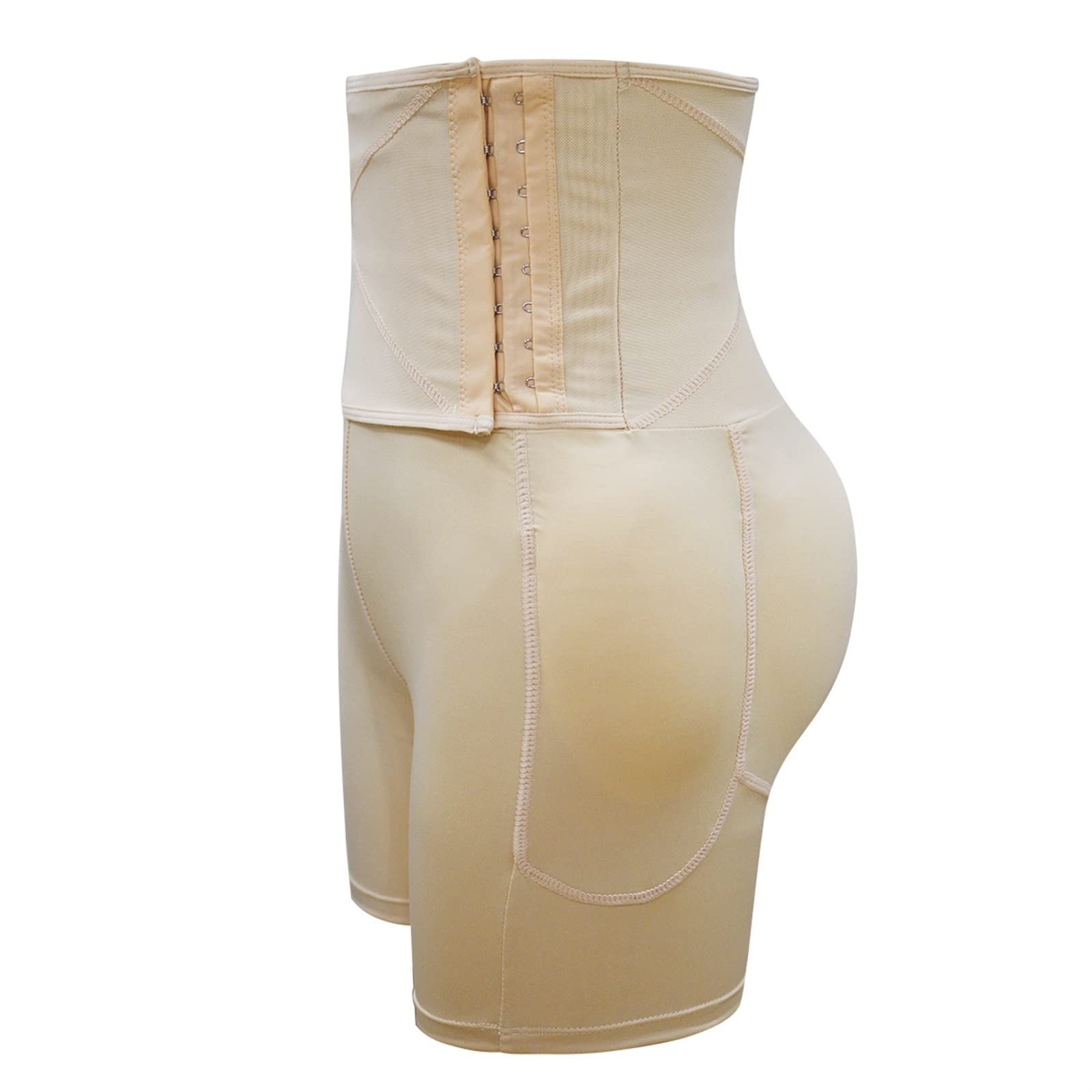 Damskie Spodenki Treningowe Do Jogi Elastyczne Majtki Wzmacniające Biodra Regulowane Wysokie Talii Tummy Tuck Trener Talii (Color : Beige, Size : S/Small)