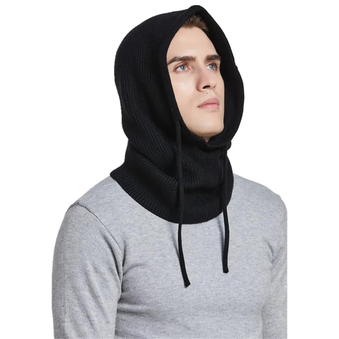 Gorro Con Capucha De Punto De Cachemira Unisex Para Mujer, Gorro De Invierno Con Cubierta Para El Cuello, Pasamontañas, Gorros Para Hombre, Protección Para La Cara Y La Oreja, Gorros De Lana Cálidos
