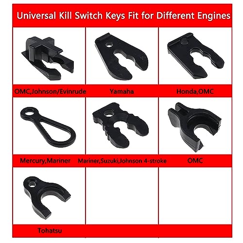 image for GZZTORES Universal Boat Kill Switch Keys Lanyard, Outboard Jet Ski Cor
