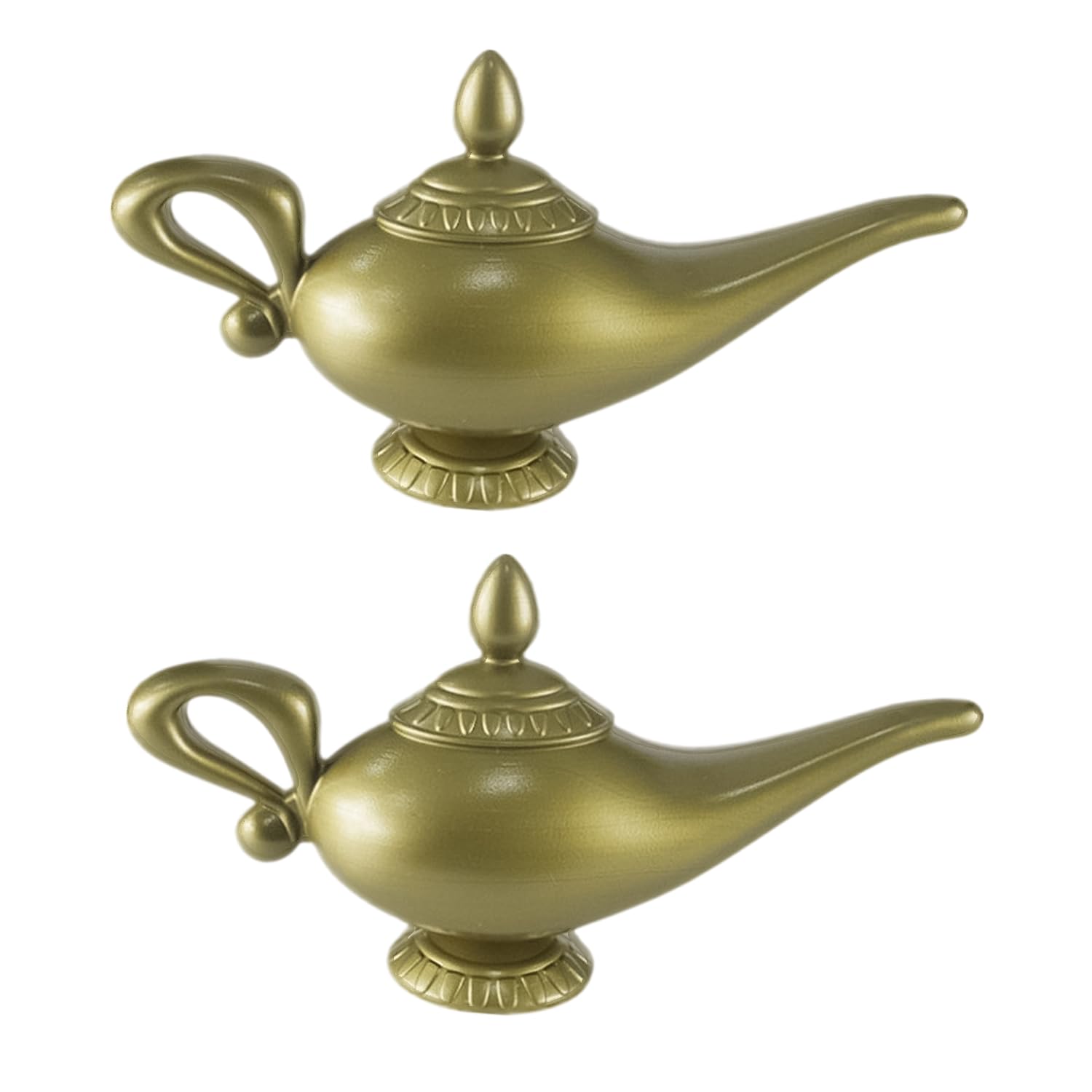 Bohue 2 Pieces Gold Genie Magic Lamp Vintage Legend Aladdin Magic Lamp Arabian Theme Fancy Dress Halloween Cosplay Accessory for Party