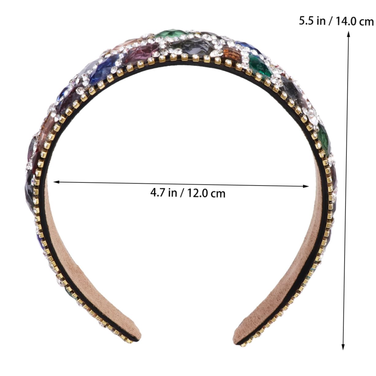 Diadema Gemas de Imitación Ancha y Cristal para Mujer | Diseño Delicado y Creativo, Ligera para Distintas Ocasiones, Acabado Colorido