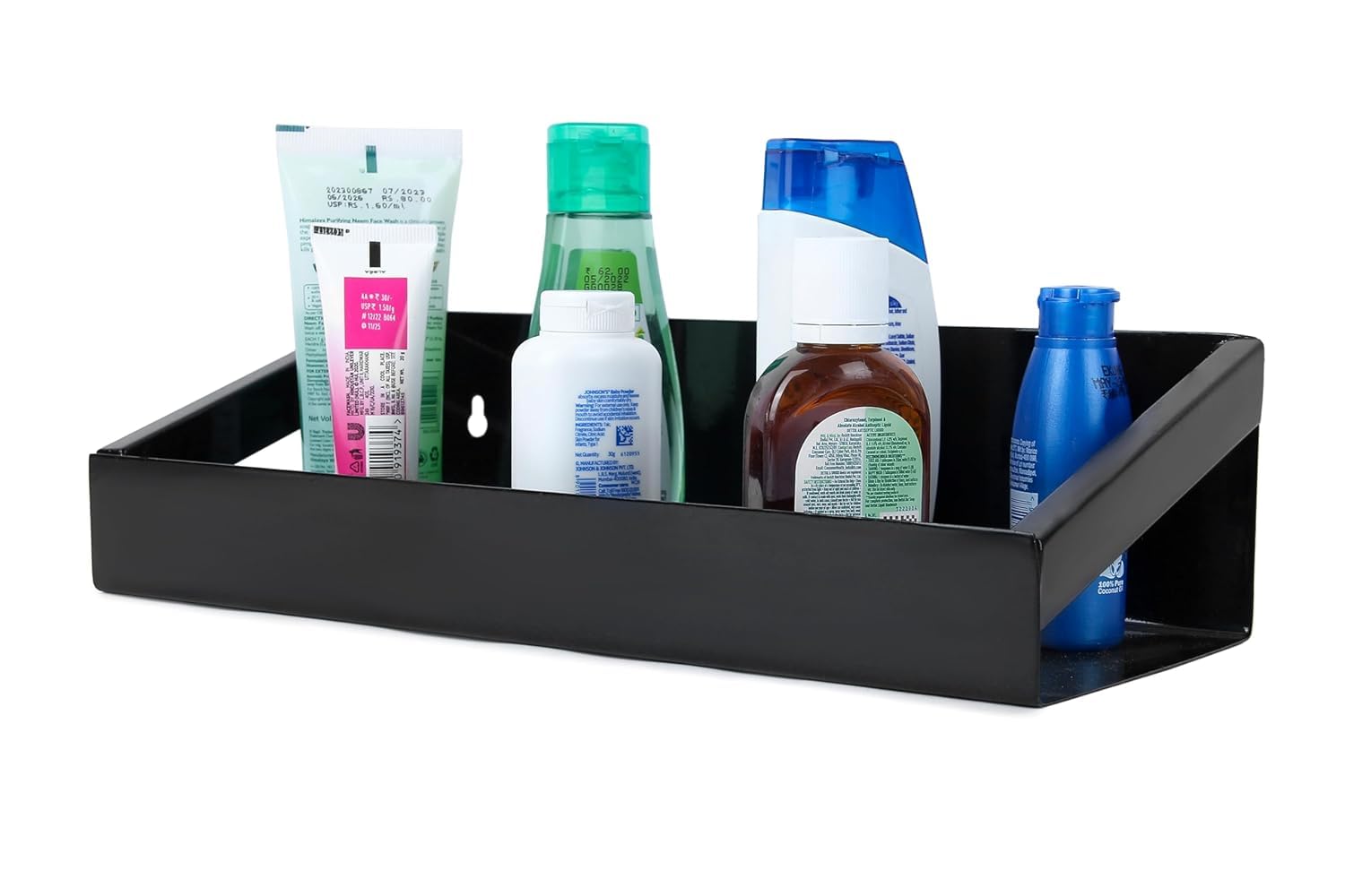 Namani Sturdy Metal Wall Shelves Multipurpose Wall Mounted Kitche Shelf/Bathroom Shelf Kitchen Storage Oranizer for Bedroom/Office Floating Shelf(Black)-image-3