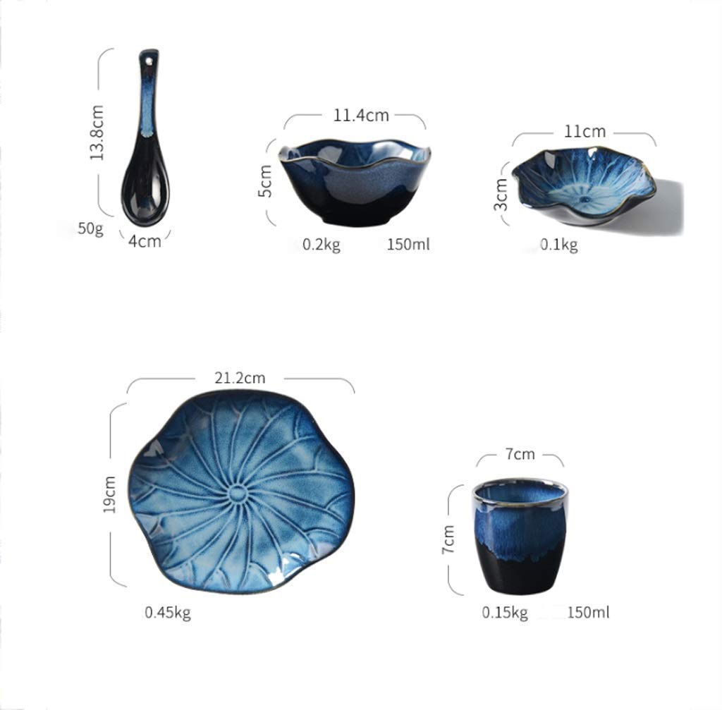Service de Table Japonais en céramique pour la Maison, Un Restaurant, Ensemble Assorti de 5 Bols à Soupe décoratifs rétro pour hôtel
