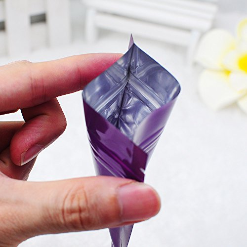 100 Pcs Smooth Purple Dual-Sided Foil Mylar Resealable Top Pouches Exterior Size 7.5X10Cm (3X4") #TOP3
