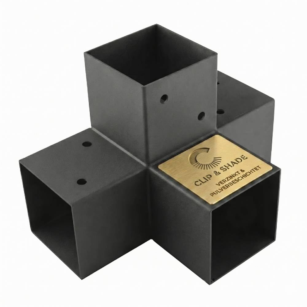 Connettore angolare X | connettore per pali a 4 vie | cavo per pali | prolunga per coperture per terrazze 100 x 100 mm