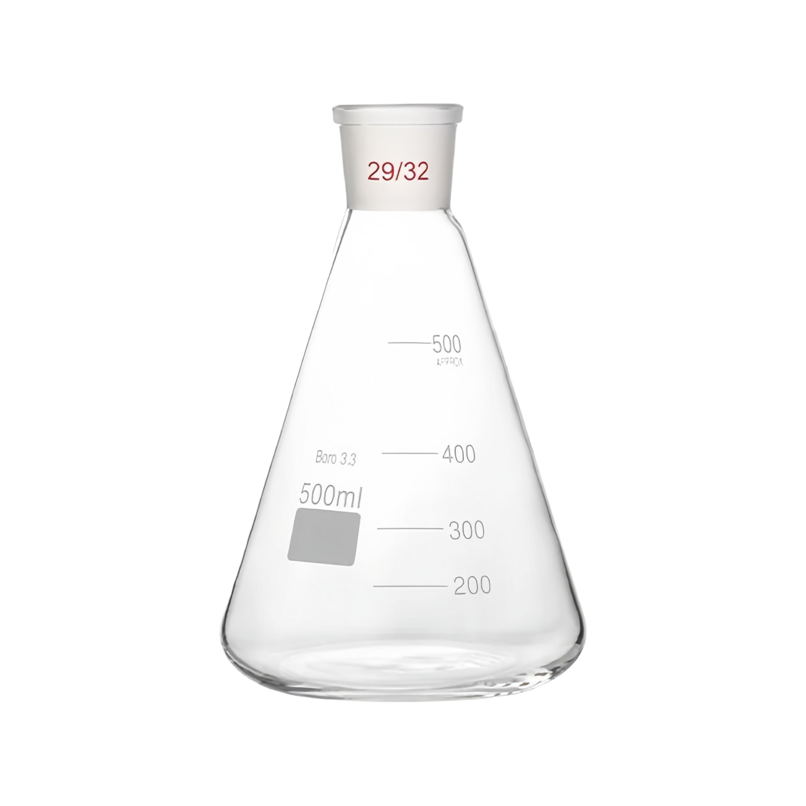 VIDOO Kolba Stożkowa Erlenmeyera 3.3 ze Szkła Borokrzemowego ze Szlifem, Laboratoryjne Szkło do Chemii i Badań, 29/32 3000ml