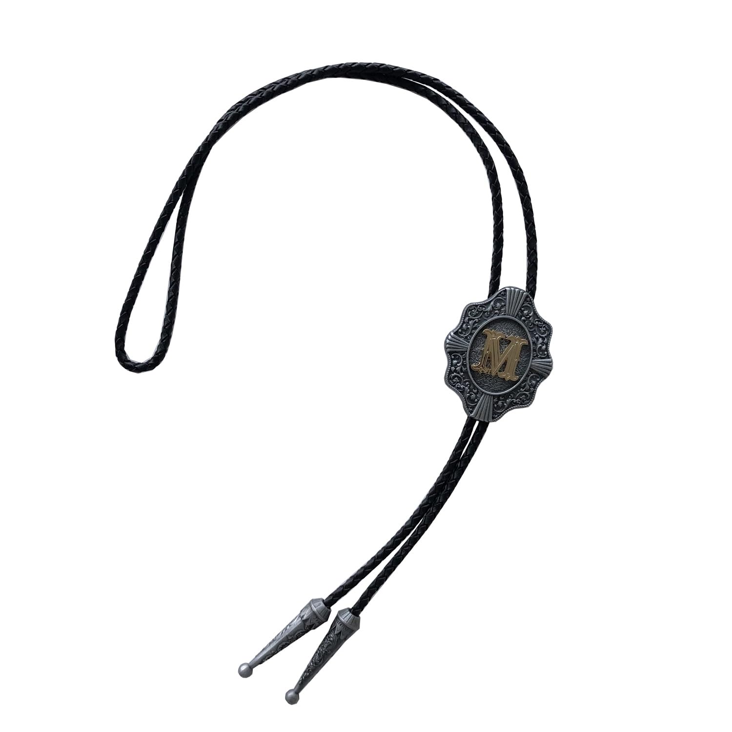 ARTICAL HEART Initial Letter Western Cowboy Cowgirl Bolo Tie From A to Z, M, XL