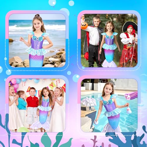 Disfraz de sirena para niñas 5-6 años miniatura 5