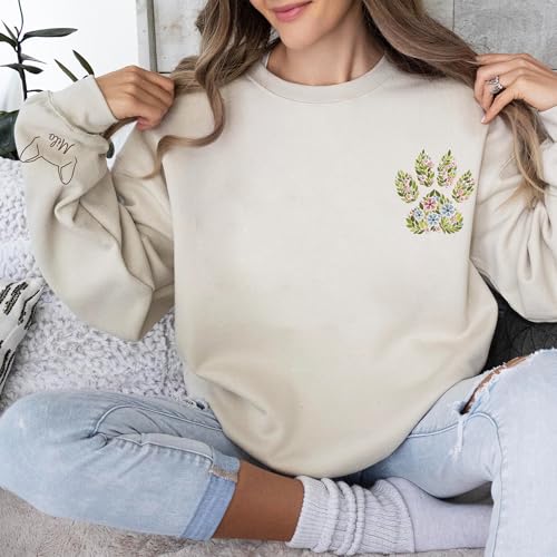 Personalized Embroidered Dog Mom Sweatshirt, Custom Dog Sweatshirt for Women, Pet Lover Gift, Fur Mama Sweater, Custom Pet Name Hoodie, Gift for Mothers Day, Christmas2