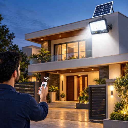 Image of Aarmee Solar Flood Light 100W, 160 LED, Peak Brightness10W, IP65