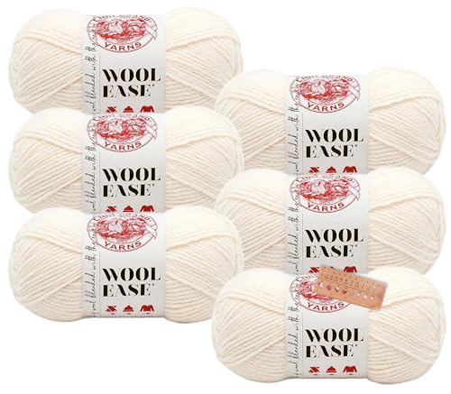 Lion Brand Wool-Ease® Yarn - 6 Pack with Needle Gauge - 620-099 (...