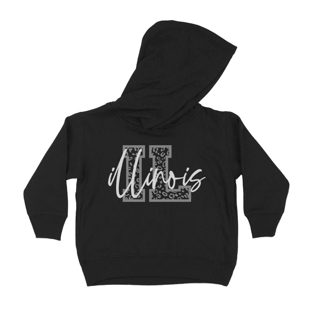 Layered Illinois Kids Hoodie Sweatshirt Toddler 5T Black
