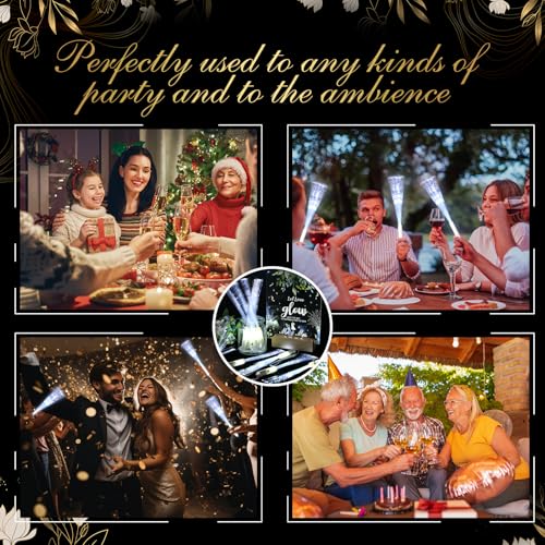 Image of VIHOSE 52 Pcs Wedding Party Favors White Fiber Optic Wands with Acrylic Wedding Table Sign Wooden Illuminated Base LED Fiber Glow Stick Light up Wands for Reception Bridal Shower Party Favors Decor