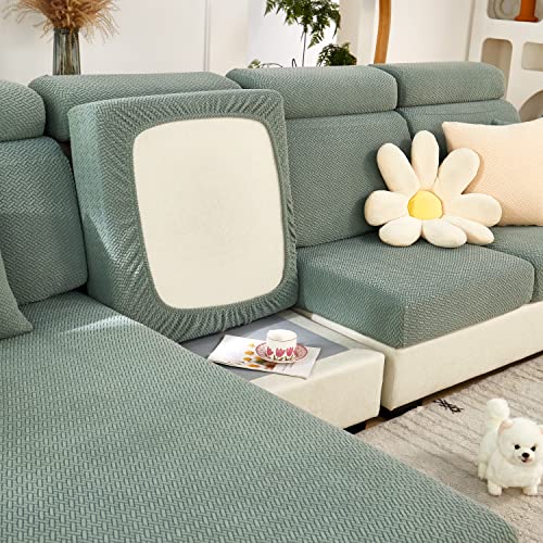 MINGPINHUIUS Sofa Sitzkissenbezug Stretch Sofabezug, Universal Elastisch Sofa Seat Cover, rutschfest Sofa Überzug Schonbezug für Sofakissen L-Förmig Chaiselongue Möbelschutz