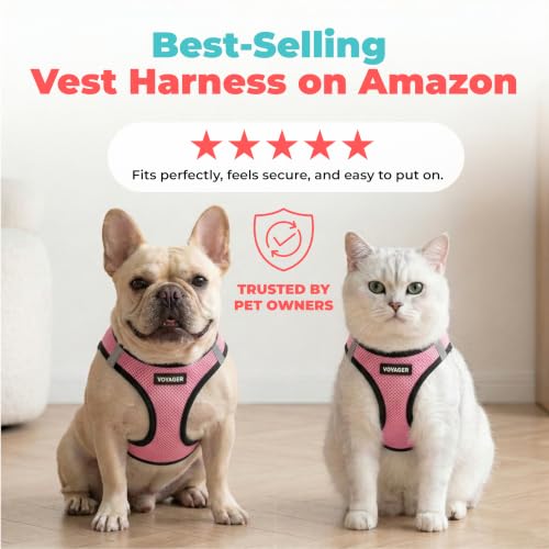 Image of Voyager Step-in Air Dog Vest Harness - Pink /Black Trim, XX-Small