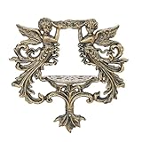 Sungmor Vintage Cast Iron Angel Wall Shelf - Antique Bronze Cherub Wall Bracket, Decorative Victorian Style Home Décor Accent for Living Room, Entryway, or Garden, Patio