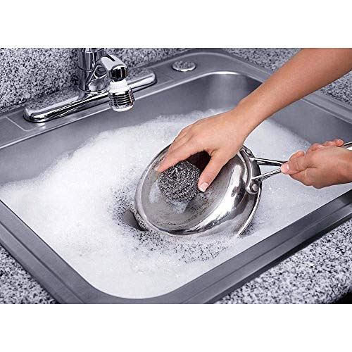 Image of Fuller Brush Stainless Steel Scrubbing Sponges - 1-Pack (1 Set of 3 = 3 Pieces) - Heavy Duty Kitchen Scour Sponges for Dishes, Pots & Pans
