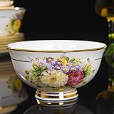  Stoviglie in Ceramica Ceramica Stoviglie in Porcellana Cinese Ciotole e Piatti Ciotola Piatto Zuppa Castello Cucchiaio Cucina Occidentale Piatto da Bistecca Casuale Jingd,6 Inches-01