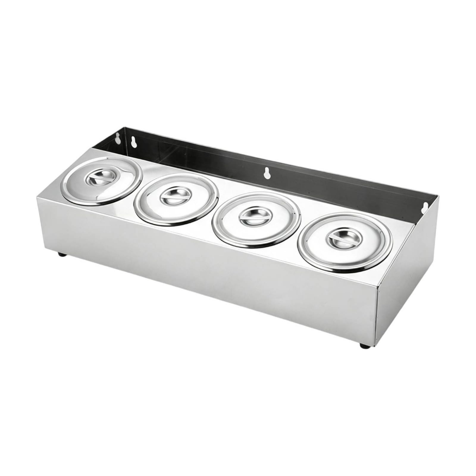 Boîte à Condiments avec Quatre Coupelles Professionnel Boîte Compartimentée Compact Récipient Alimentaire avec Couvercle pour Cuisine Professionnelle, Single Row C