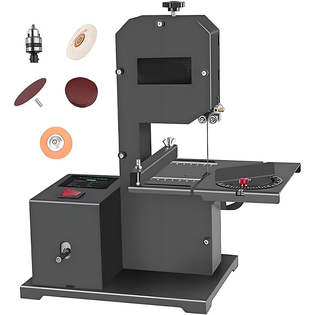 Sierra De Cinta, Sierra De Cinta para Madera, Sierra para Madera, Sierra De Mesa, Incluye 2 Hojas De Sierra | 230 Voltios | 800 W | Altura Libre Máxima: 70 Mm | Anchura Libre Máxima: 90 Mm
