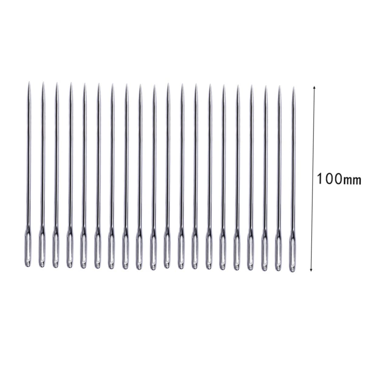 Tofficu 100pièces Aiguilles à Coudre Rondes à Bout Gros Trou pour Couture Tricotage et Broderie