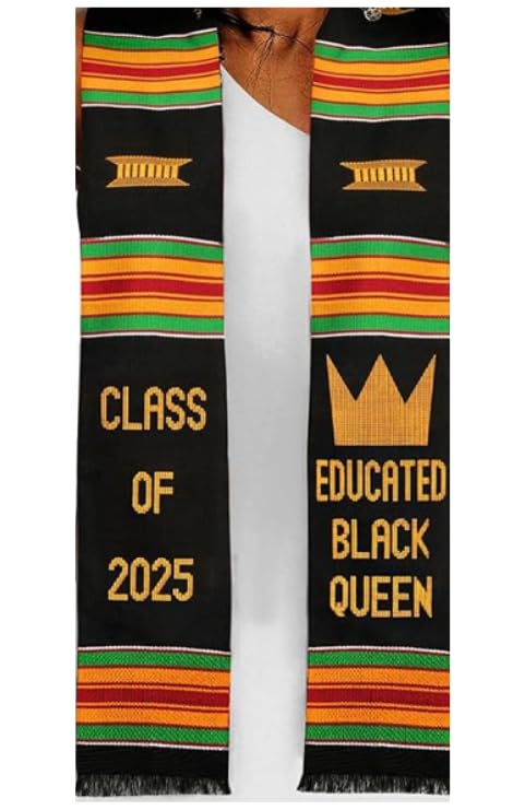 Black Girl Magic Graduation Stole 2025 | Kente Stole Class of 2025 | Kente Graduation Stole 2025 | Authentic African Art