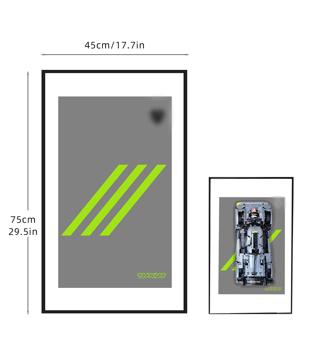 NOVDA Display Wall Board Compatible with Lego Technic Peugeot 9X8