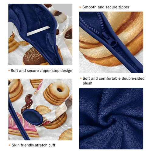 Sweet Desserts and Drinks Toddler Fleece Jacket Girl Boys Hooded Fleece Jacket Coat Warm Outwear Zip-up 3-10T3