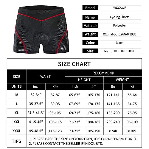 Shorts de ciclismo, Andoer Calção de ciclismo masculino 5D acolchoado BTT para bicicleta Shorts de b
