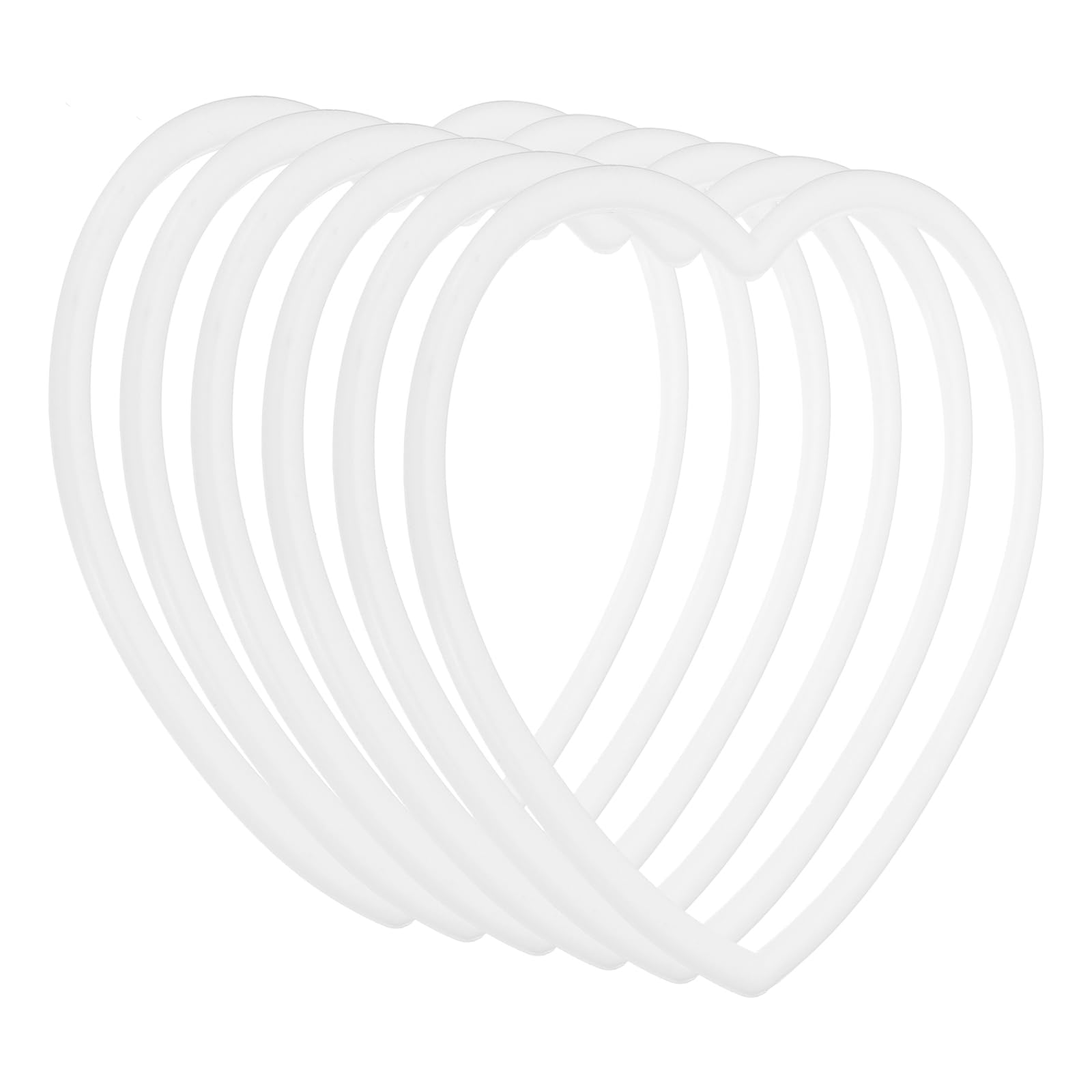 PATIKIL 12 Anelli A Cuore Per Dream Catcher, Plastica Bianca 20 Cm – Ideali Per Ghirlande E Decorazioni Fai Da Te - 2