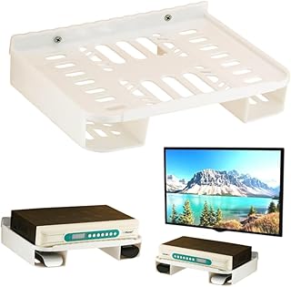 Amazon Set top Box Stand WiFi Router Holder Wall Shelf Wall Mount Plastic Unbreakable Set Top Box Stand, Wall Mount Stand, Wi-Fi Router, Setup Box Stand with Remote Holder (Pack of 1, White)