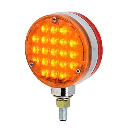 Luz LED peana doble cara ámbar/rojo 4 pulg. para camión