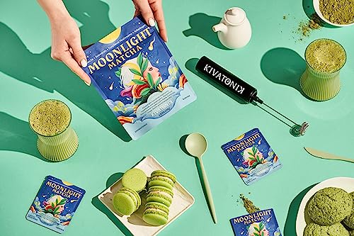 Kivatonik Moonlight Matcha | Organic Functional Mushrooms And Adaptogens | Lion’s Mane, Cordyceps, Chaga, And Reishi | Ashwagandha | 32 Servings (Lightly Sweetened W/ Monkfruit) #TOP3